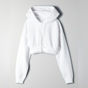 TNA White Super Cropped Hoodie Size S (Aritzia)